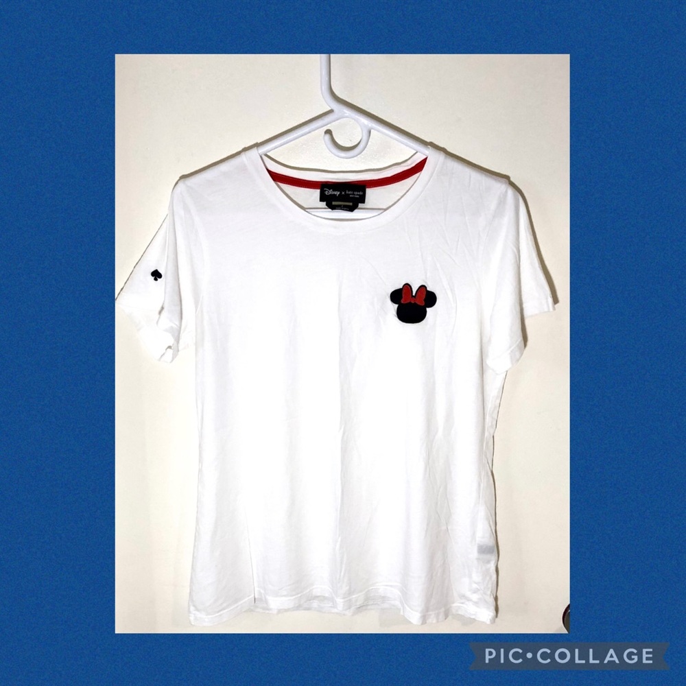 kate spade White Tee with Black & Red Minnie Patch